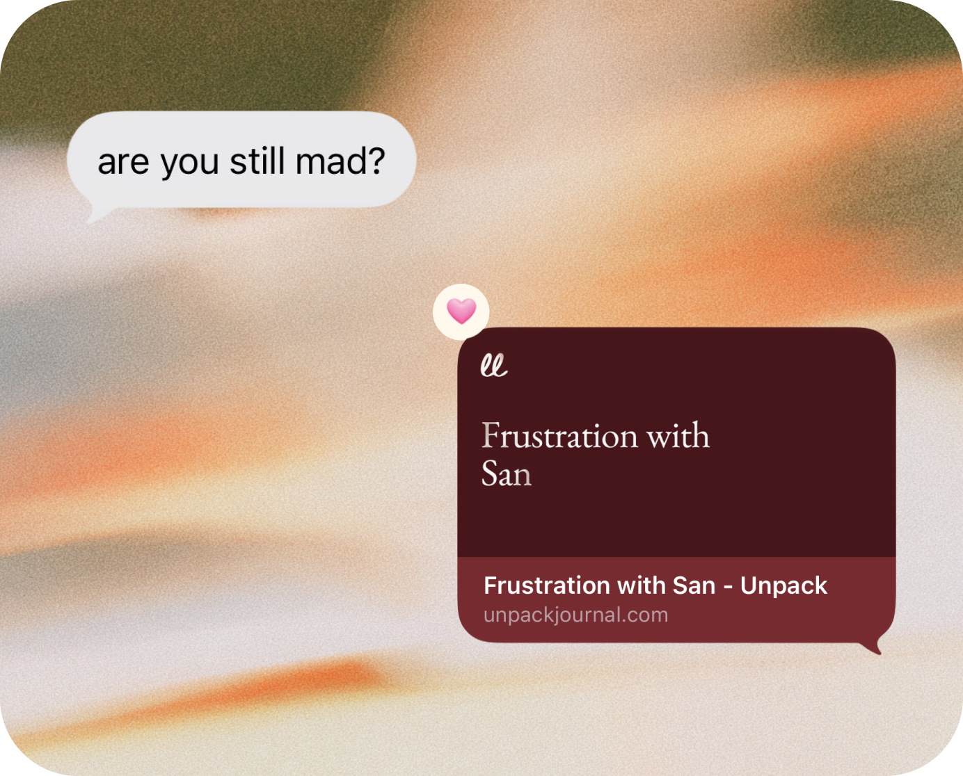 A single shared thought and its sharing controls in Unpack
